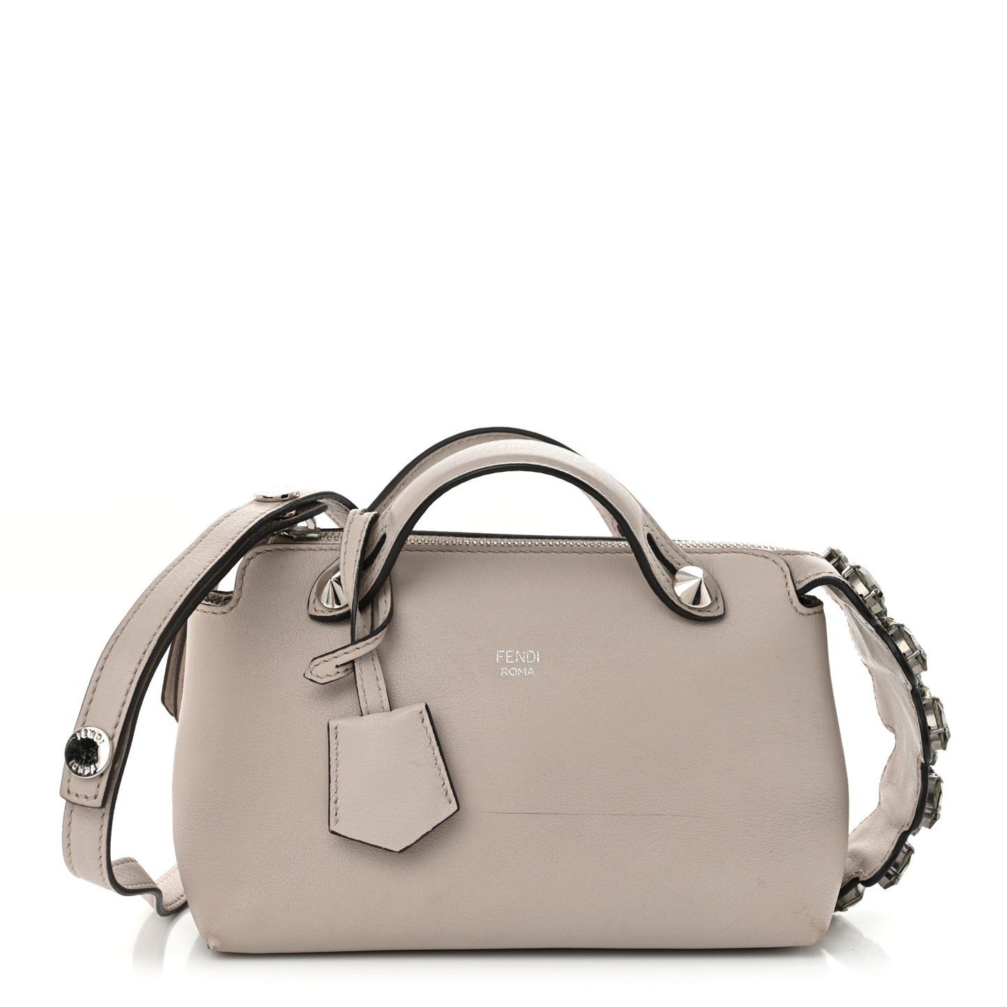 Shiny Nappa Crystal Croc Tail Mini By The Way Boston Bag Grigio Polvere