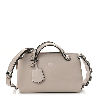 Fendi Shiny Nappa Crystal Croc Tail Mini By The Way Boston Bag Grigio Polvere 1 of 13