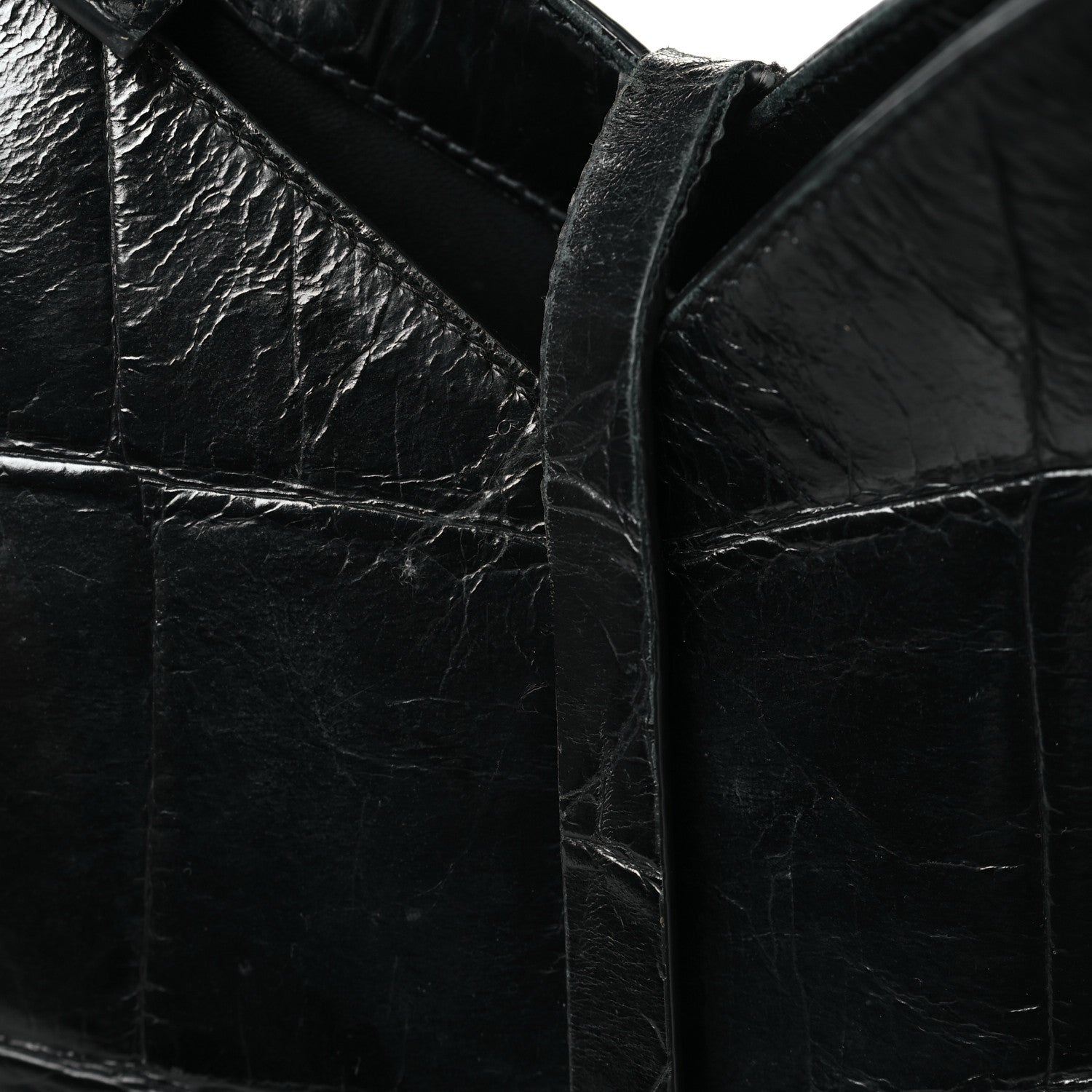 Givenchy Calfskin Crocodile Embossed Large Cut Out Shoulder Bag Black 11 of 13