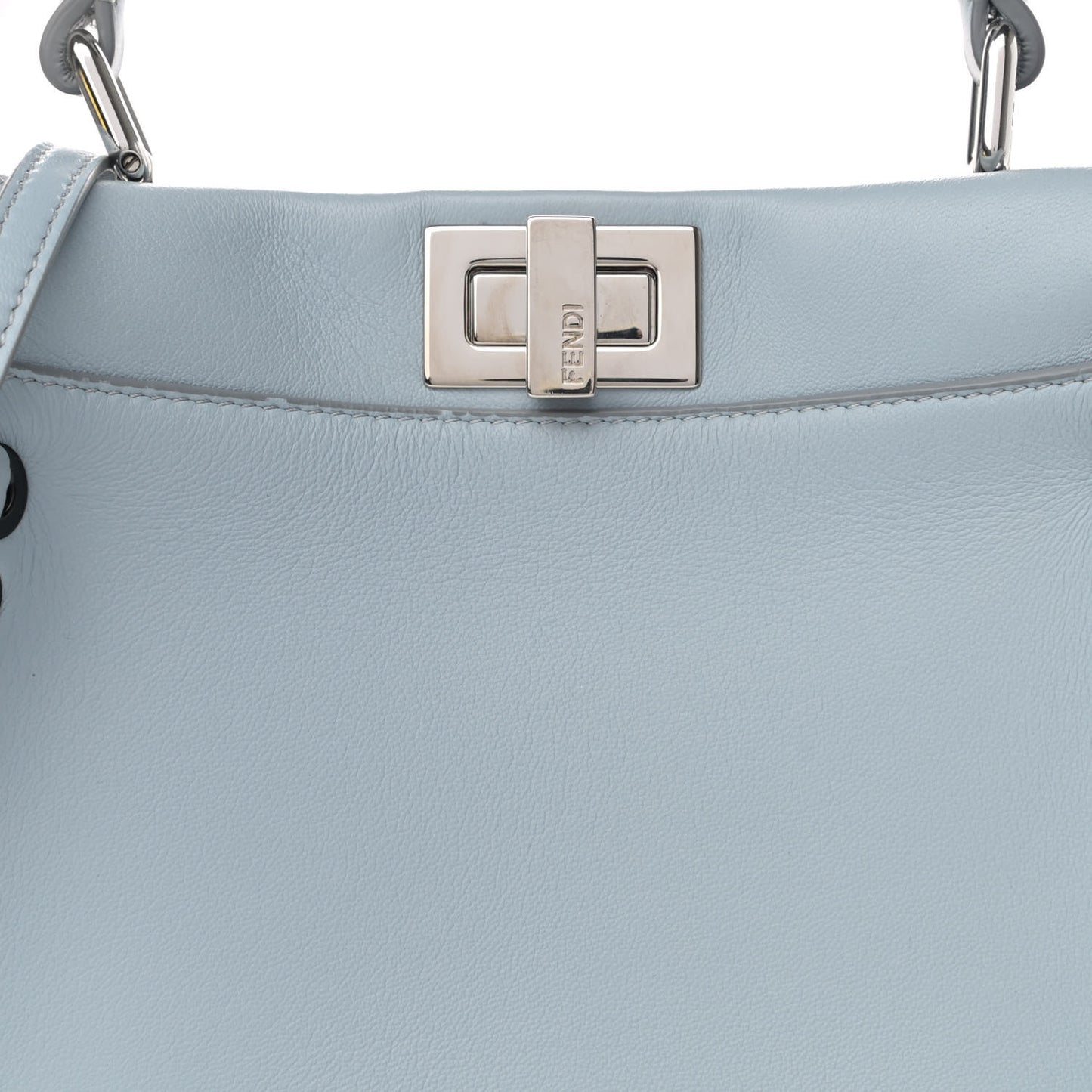 Nappa Lace Up Mini Peekaboo Iconic Satchel Azzurro Polvere