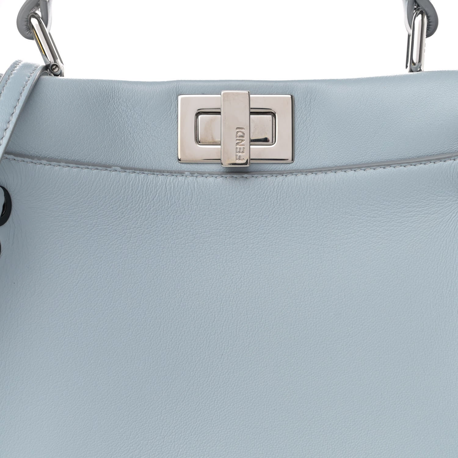 Fendi Nappa Lace Up Mini Peekaboo Iconic Satchel Azzurro Polvere 10 of 15