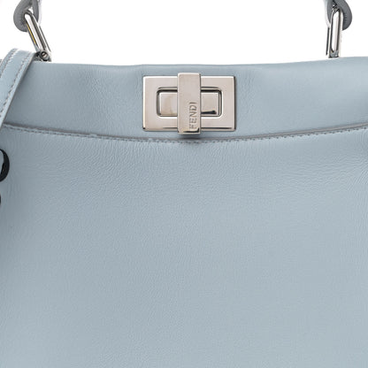 Fendi Nappa Lace Up Mini Peekaboo Iconic Satchel Azzurro Polvere 10 of 15