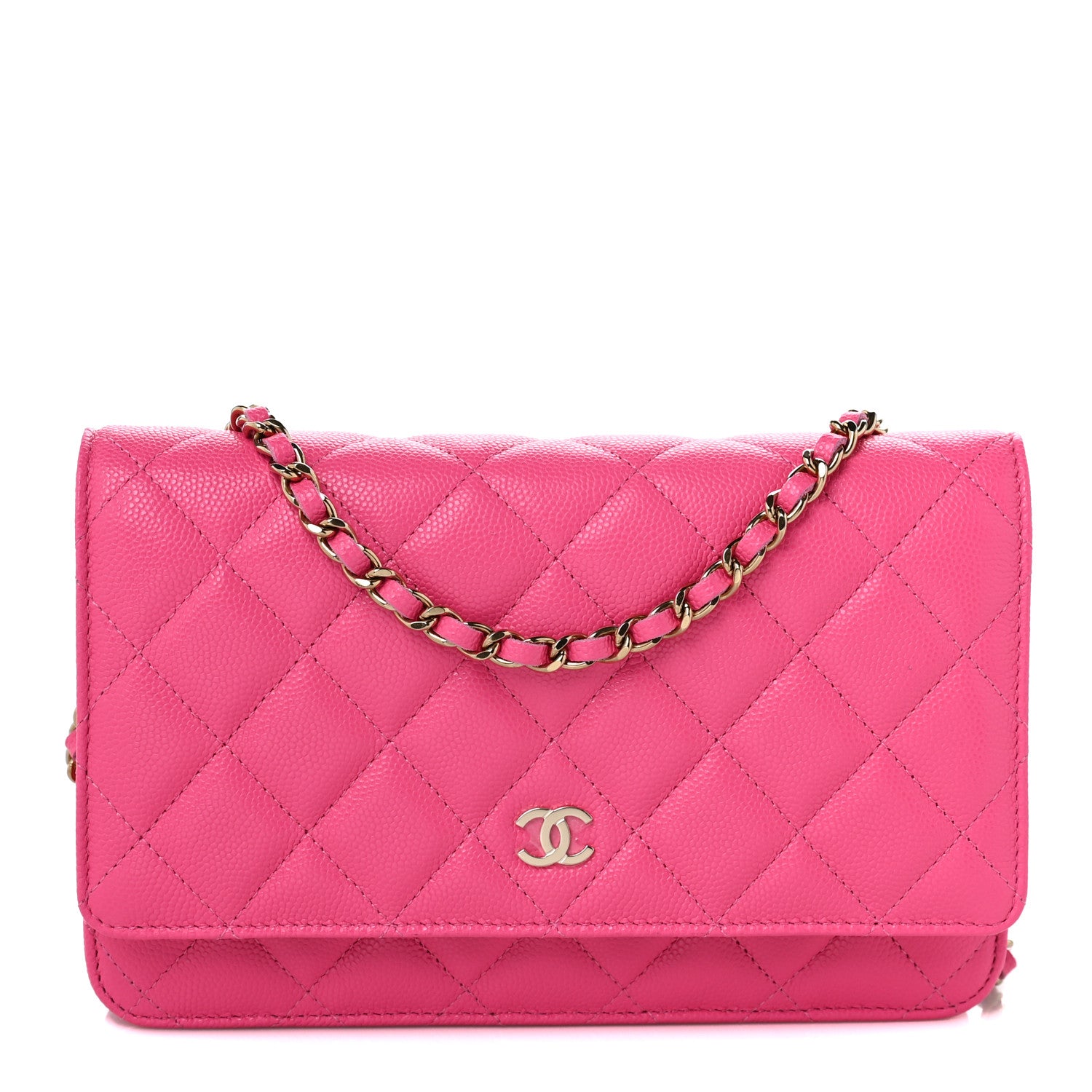 Chanel Caviar Quilted Wallet On Chain WOC Fuchsia 1 of 10