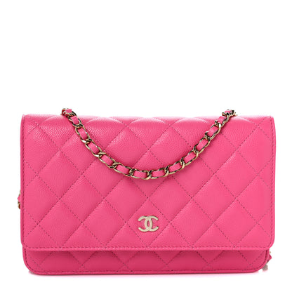 Chanel Caviar Quilted Wallet On Chain WOC Fuchsia 1 of 10