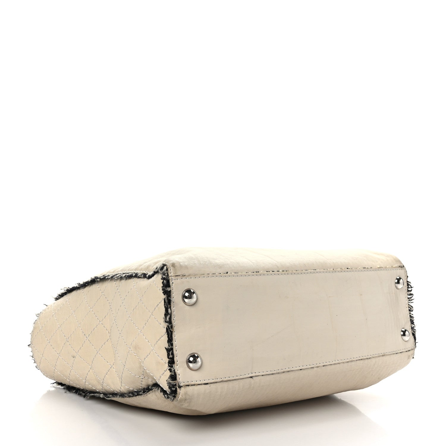 Chanel Glazed Calfskin Tweed Tweedy Shopping Tote White 4 of 12