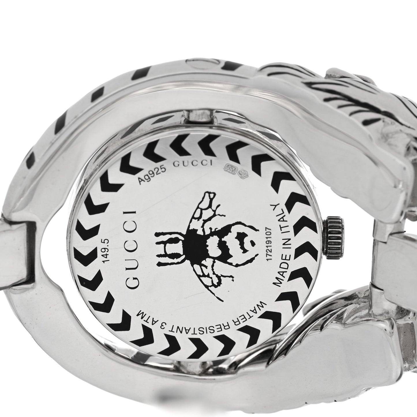Sterling Silver Black Mother of Pearl 23mm Dionysus Quartz Watch