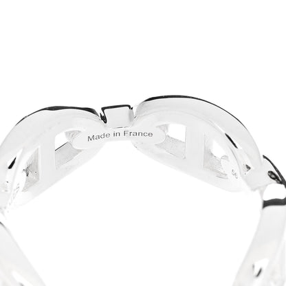 Hermes Sterling Silver PM Chaine d'Ancre Enchainee Band Ring 56 7.5 5 of 9
