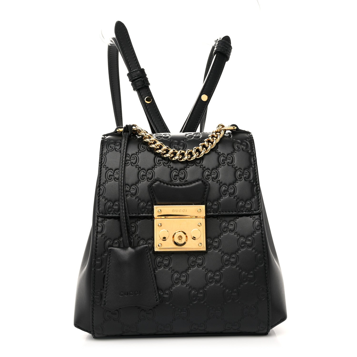 Gucci Guccissima Signature Padlock Backpack Black 1 of 10