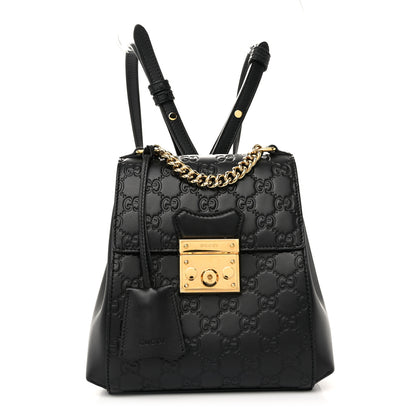 Gucci Guccissima Signature Padlock Backpack Black 1 of 10