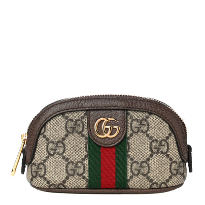 Gucci GG Supreme Monogram Web Ophidia Dome Key Pouch Beige New Acero 1 of 12