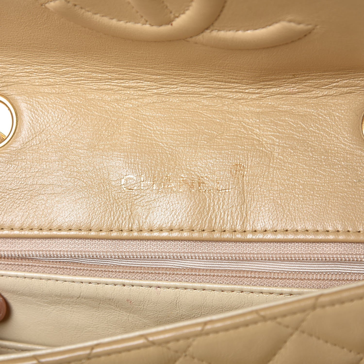 Chanel Lambskin Quilted Medium Single Flap Beige 7 of 12