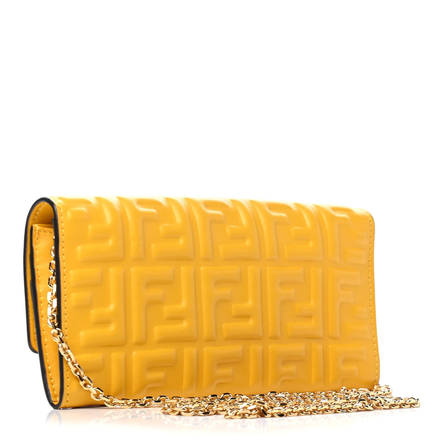 Nappa Matisse FF Embossed Continental Wallet On Chain Mimosa