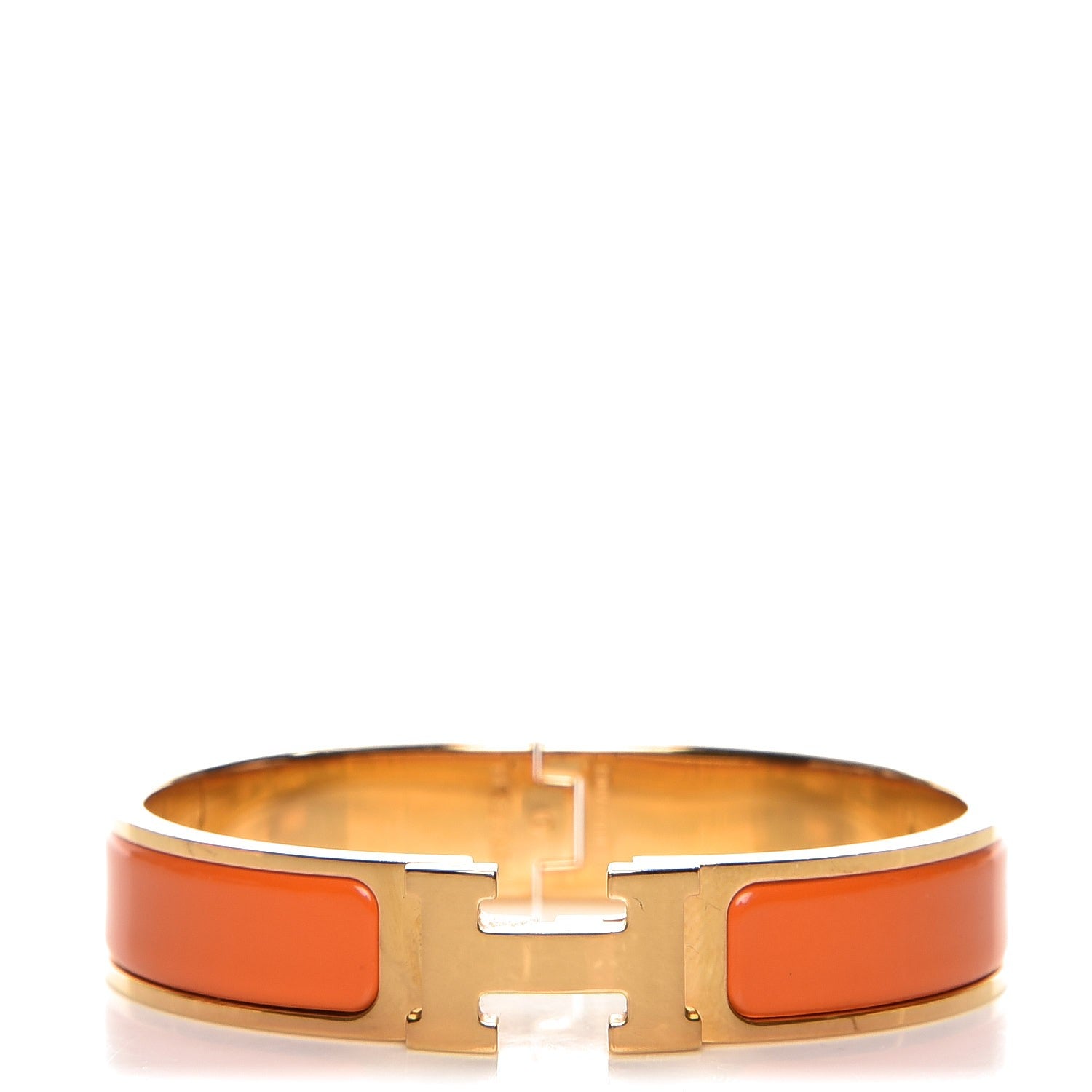 Hermes Enamel Narrow Clic Clac H Bracelet PM Orange 1 of 5