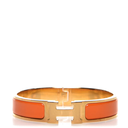 Hermes Enamel Narrow Clic Clac H Bracelet PM Orange 1 of 5