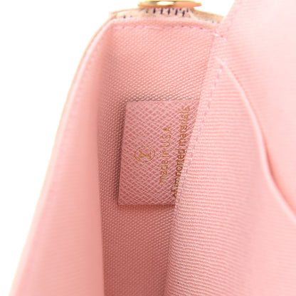 Louis Vuitton Damier Azur Pochette Felicie Chain Wallet Rose Ballerine 7 of 8