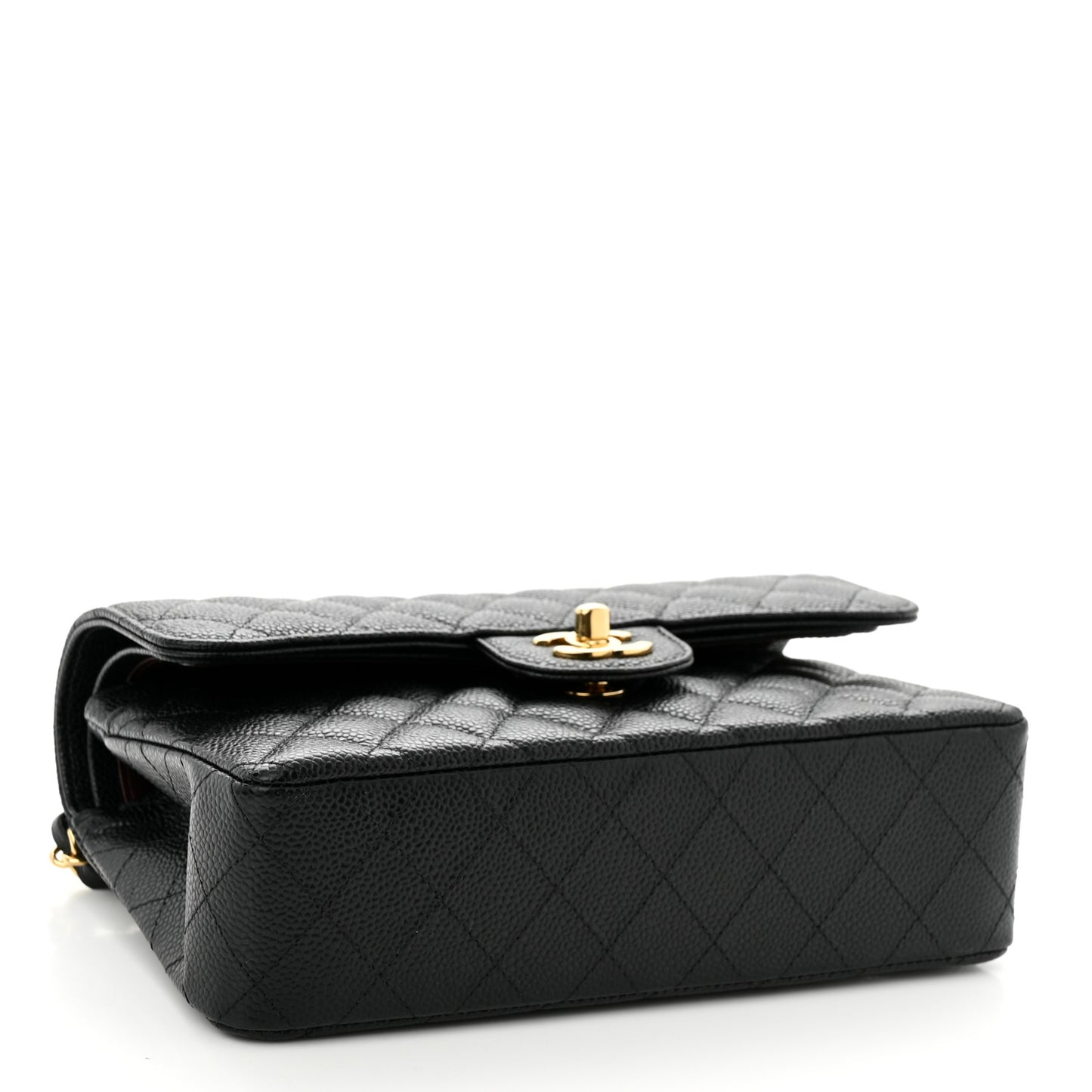 Caviar Quilted Small Double Flap Black
