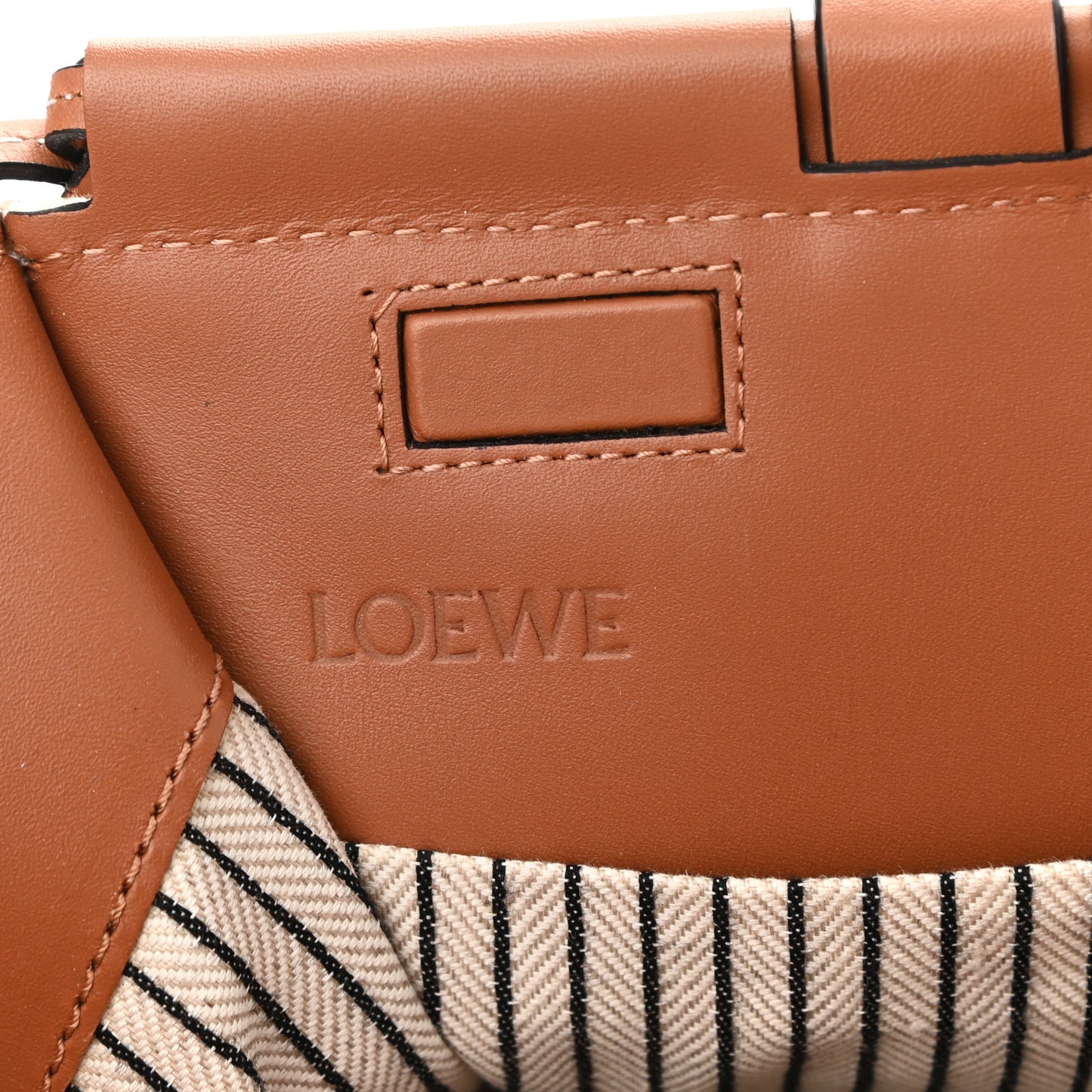 Canvas Calfskin Cushion Tote Beige