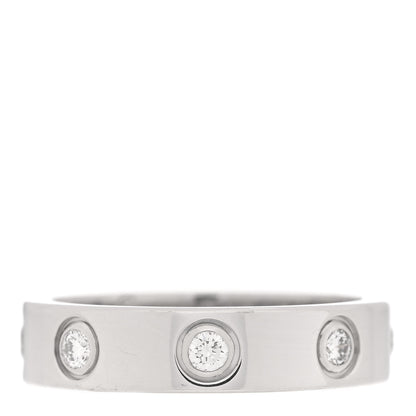 Cartier 18K White Gold 8 Diamond 4mm Wedding Band LOVE Ring 45 3.25 1 of 4