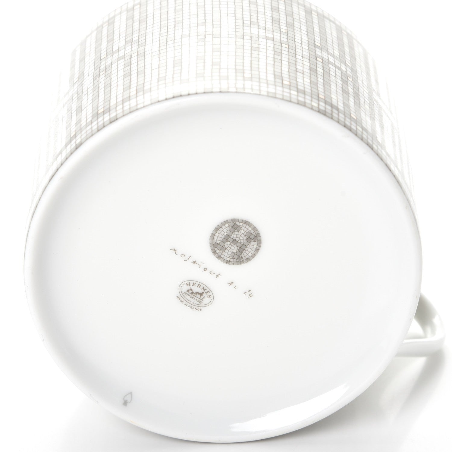 Hermes Porcelain Mosaique Au 24 Breakfast Cup And Saucer Set Of 2 Platine 16 of 27