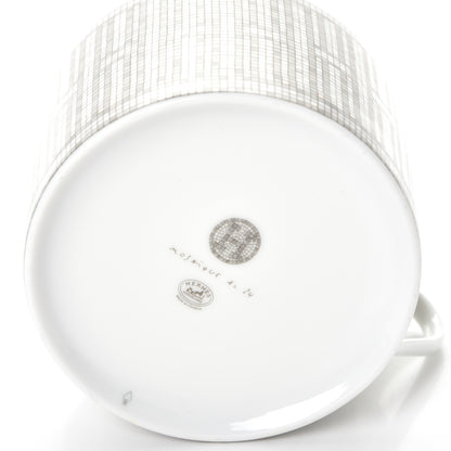 Hermes Porcelain Mosaique Au 24 Breakfast Cup And Saucer Set Of 2 Platine 16 of 27