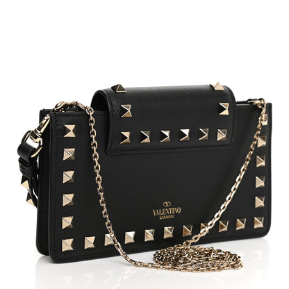 Valentino Garavani Calfskin Rockstud Phone Case With Chain Black 5 of 25