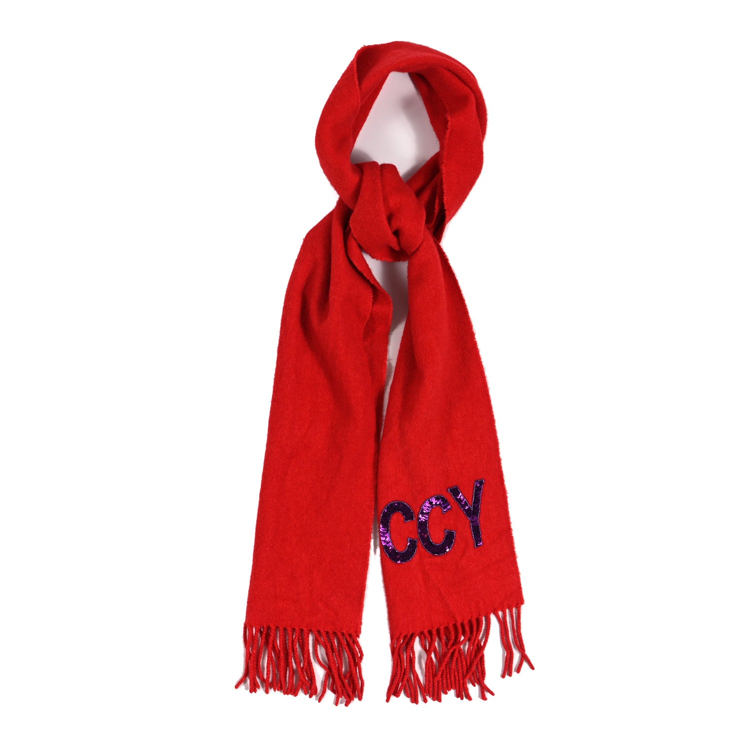 Gucci Silk Cashmere Sequins Woven Guccy Scarf Flame 1 of 4