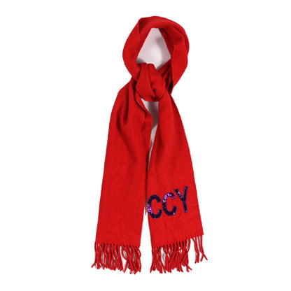 Gucci Silk Cashmere Sequins Woven Guccy Scarf Flame 1 of 4