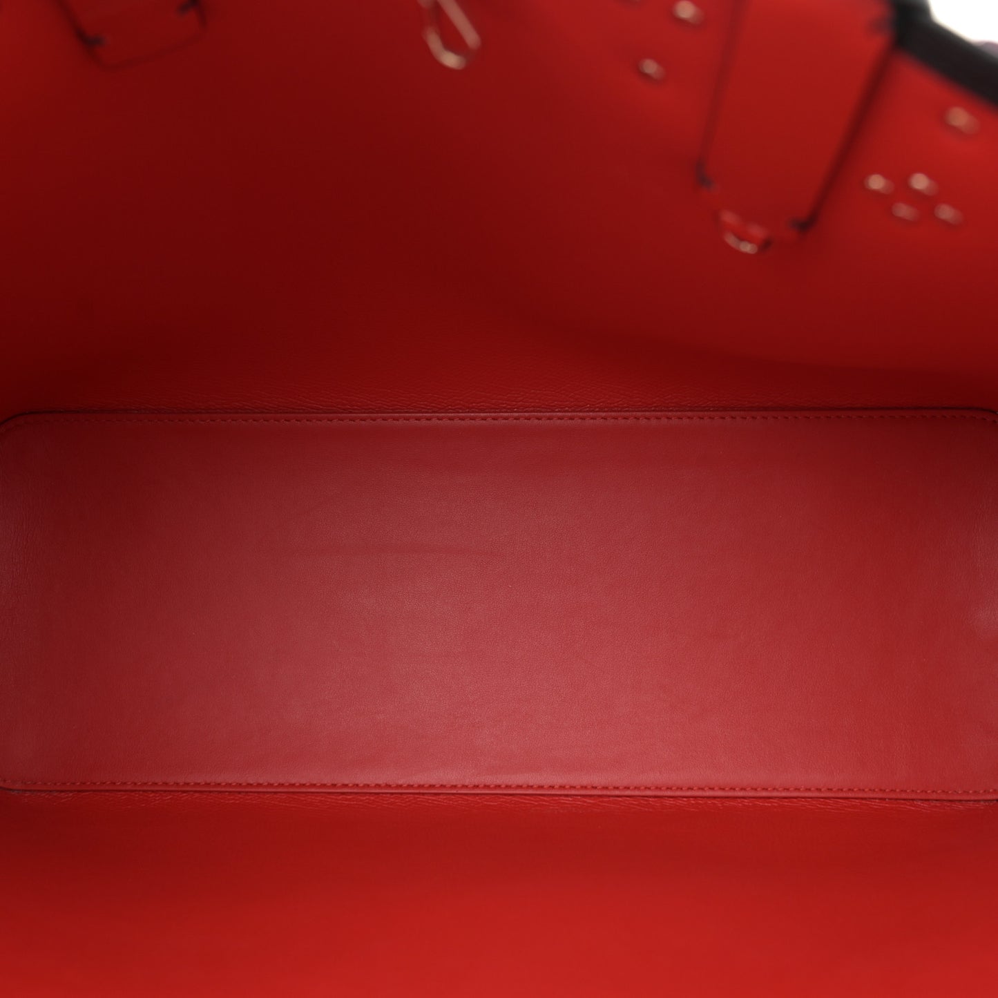 Calfskin Empire Spike Studded East West Cabata Tote Black Multicolor