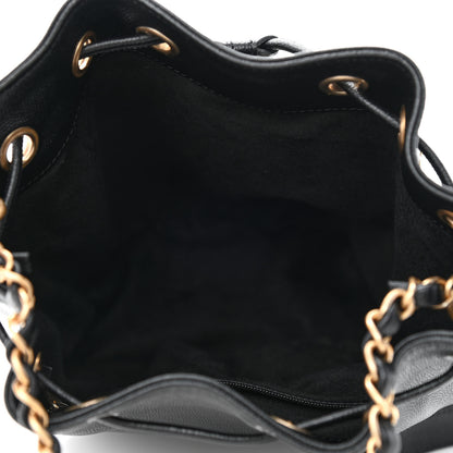 Chanel Caviar Deauville Drawstring Bucket Bag Black 4 of 10