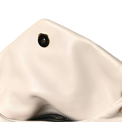 Saint Laurent Lambskin Quilted Small Loulou Puffer Monogram Chain Satchel Blanc Vintage 18 of 19