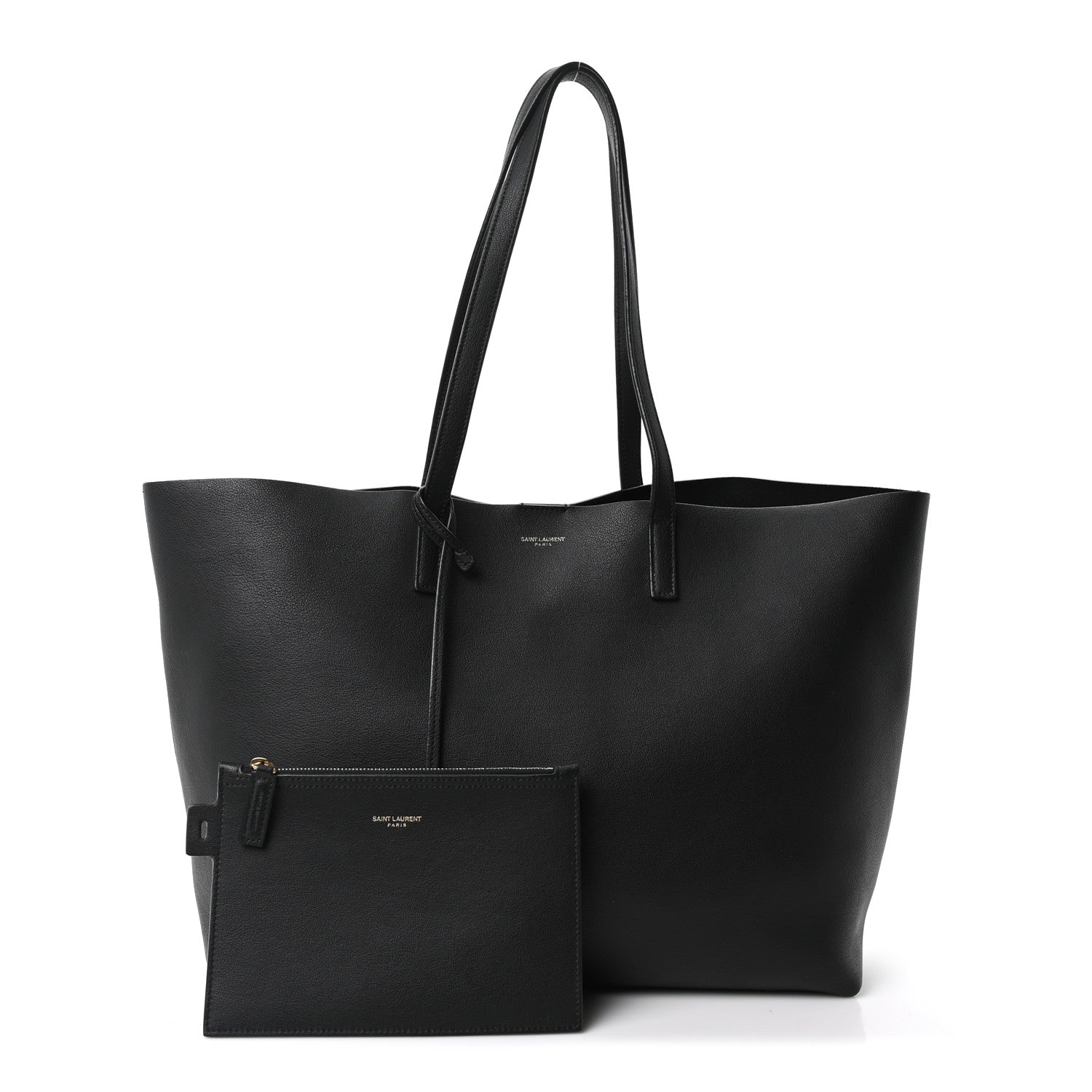 Saint Laurent Calfskin Large Shopping Tote Black 2 of 10