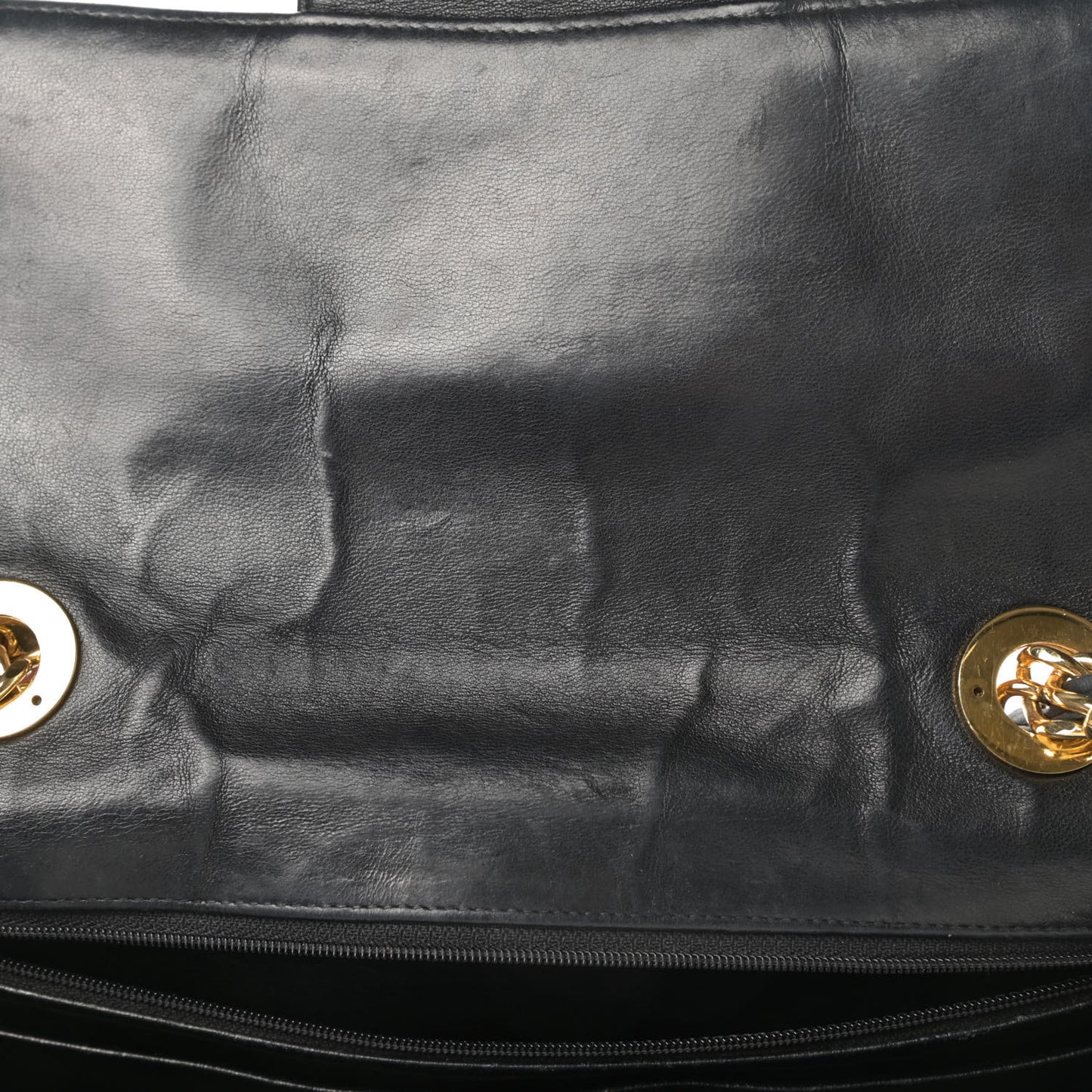 Lambskin Quilted XL Jumbo Single Flap Black