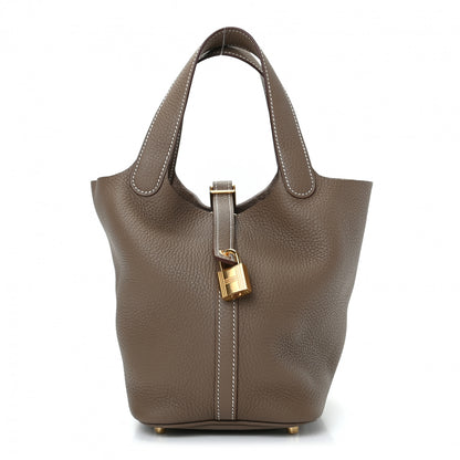 Hermes Taurillon Clemence Picotin Lock 18 PM Etoupe 1 of 10
