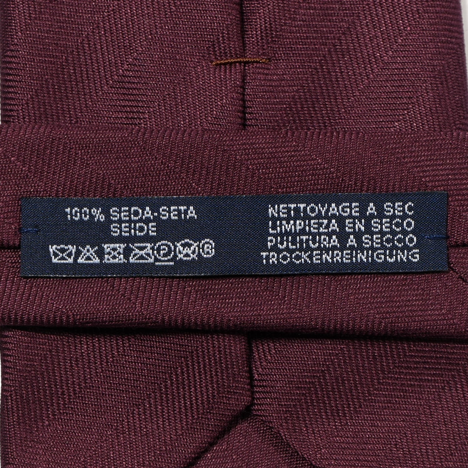 Hermes Silk Chevron Embossed Mens Overboard Neck Tie Prune 4 of 6