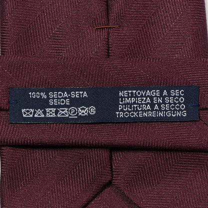 Hermes Silk Chevron Embossed Mens Overboard Neck Tie Prune 4 of 6