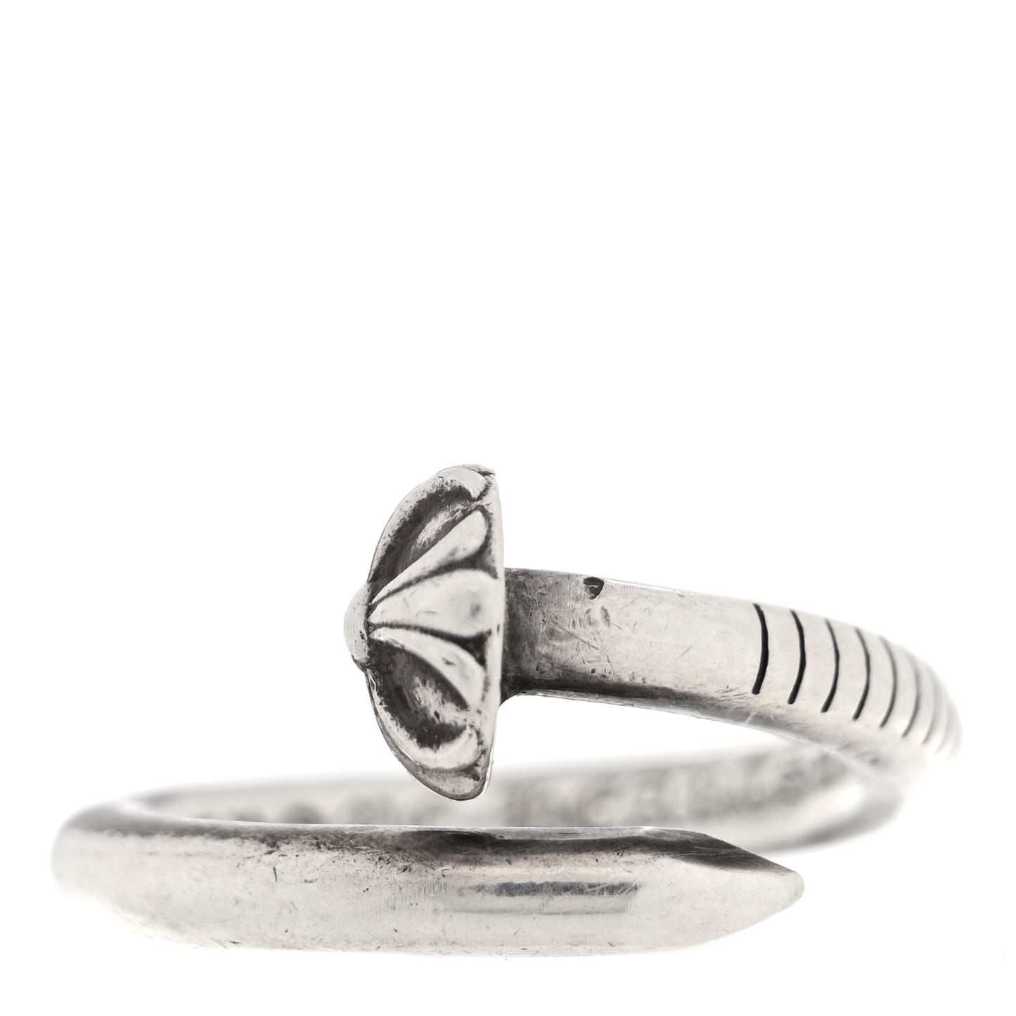 Sterling Silver Cross Ball Nail Ring 54 6.75