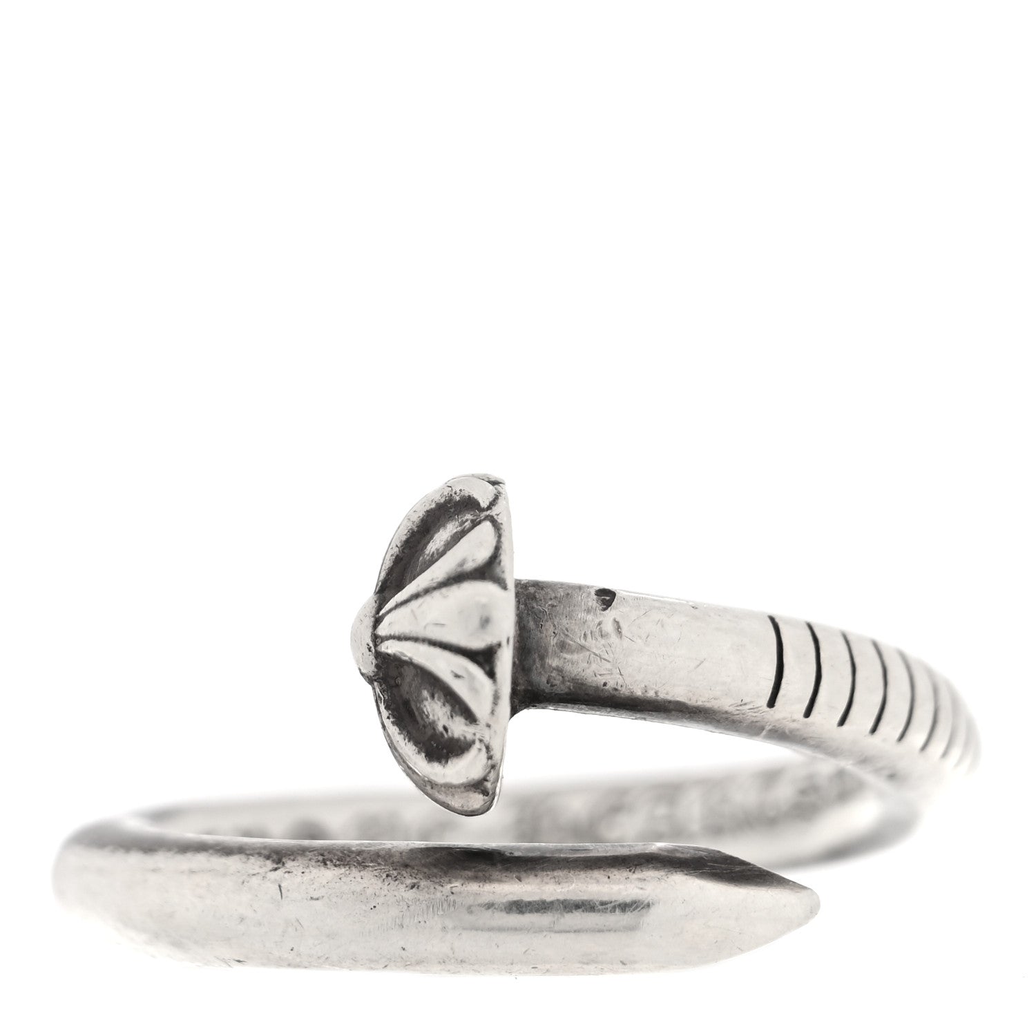Chrome Hearts Sterling Silver Cross Ball Nail Ring 54 6.75 1 of 6