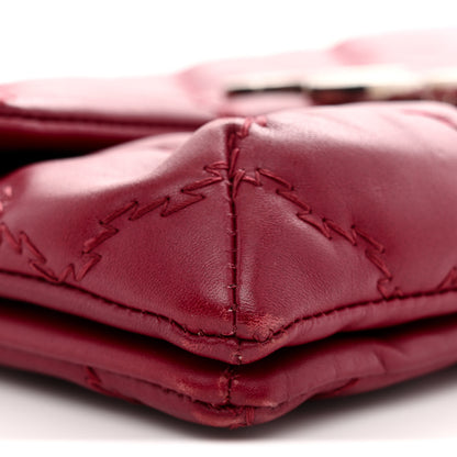 Chanel Calfskin Quilted Double Stitch Hamptons Clutch with Chain Red 9 of 13