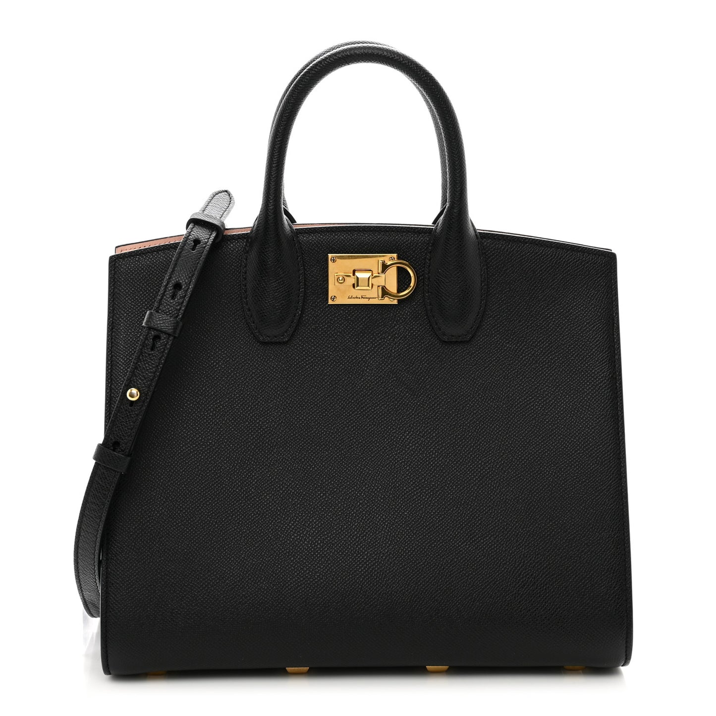 Hammered Calfskin The Studio Box Bag Black