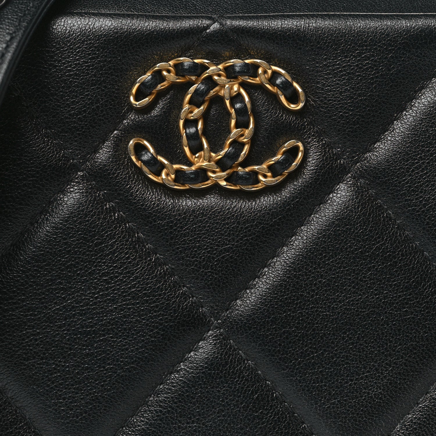 Chanel Lambskin Quilted Chanel 19 Camera Crossbody Case Black 8 of 10