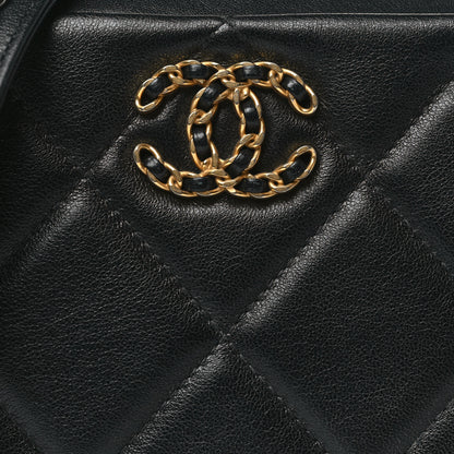 Chanel Lambskin Quilted Chanel 19 Camera Crossbody Case Black 8 of 10