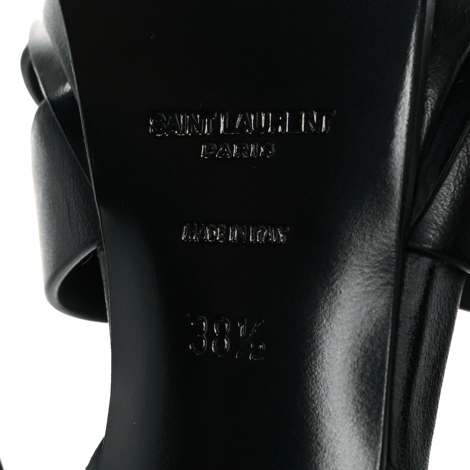 Saint Laurent Calfskin Tribute 105 Platform Sandals 38.5 Black 8 of 10