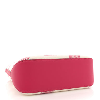 Hermes Swift Toile H Cabas H En Biais 27 Ecru Framboise 4 of 11