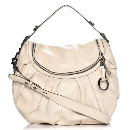 Gucci Pebbled Calfskin Medium Icon Bit Shoulder Bag Ivory 1 of 11