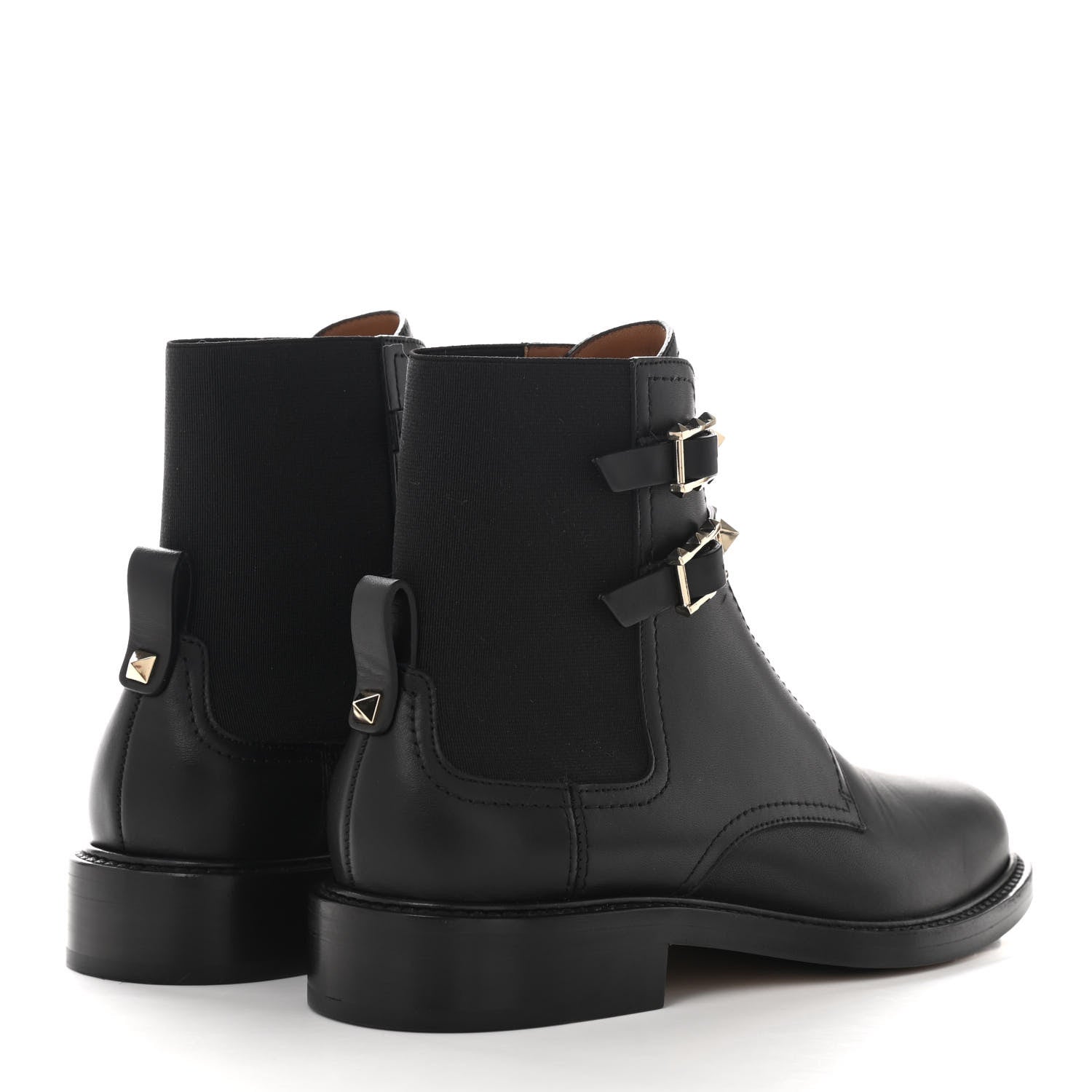 Valentino Garavani Calfskin Rockstud 20mm Ankle Boots 35 Black 4 of 8