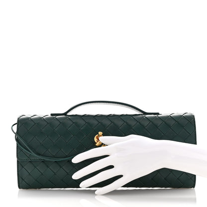 Bottega Veneta Nappa Intrecciato Long Andiamo Top Handle Clutch Emerald Green 2 of 7