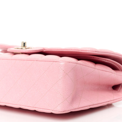 Chanel Iridescent Caviar Quilted Medium Double Flap Rose Pink 11 of 12