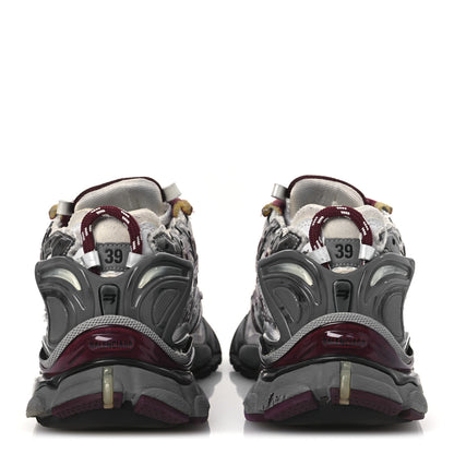 Balenciaga Mesh Rubber Distressed Womens Runner Sneakers 39 White Burgundy Grey 6 of 12
