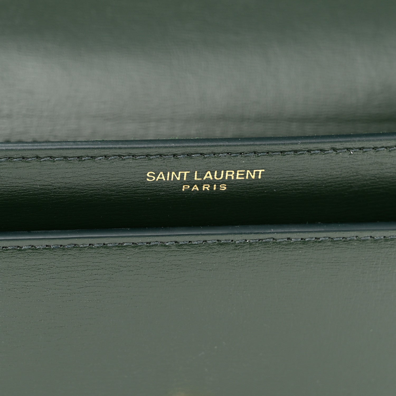 Saint Laurent Calfskin Medium Monogram Sunset Dark Green 6 of 10