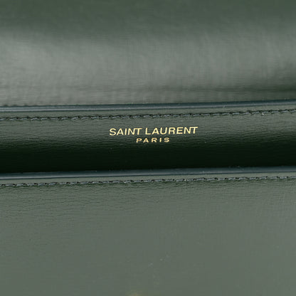 Saint Laurent Calfskin Medium Monogram Sunset Dark Green 6 of 10